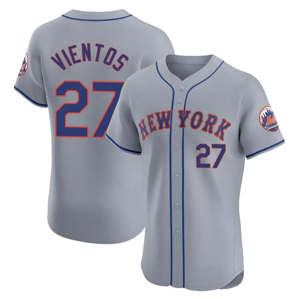 Keante NY.Mets #27 Mark Vientos Player Gray Road Limited Elite Home Stitched Jerseys