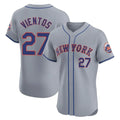 Keante NY.Mets #27 Mark Vientos Player Gray Road Limited Elite Home Stitched Jerseys