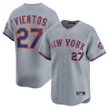 Keante NY.Mets #27 Mark Vientos Player Gray Road Limited Home Stitched Jerseys