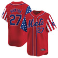 Keante NY.Mets #27 Mark Vientos Player Red 2025 Independence Day Vapor Premier Limited  Stitched Jerseys
