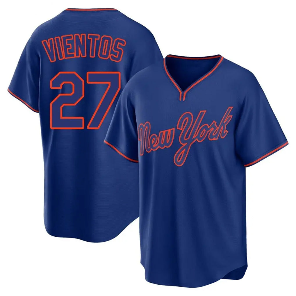 Keante NY.Mets #27 Mark Vientos Player Royal T-shirt Home Game Stitched Jerseys