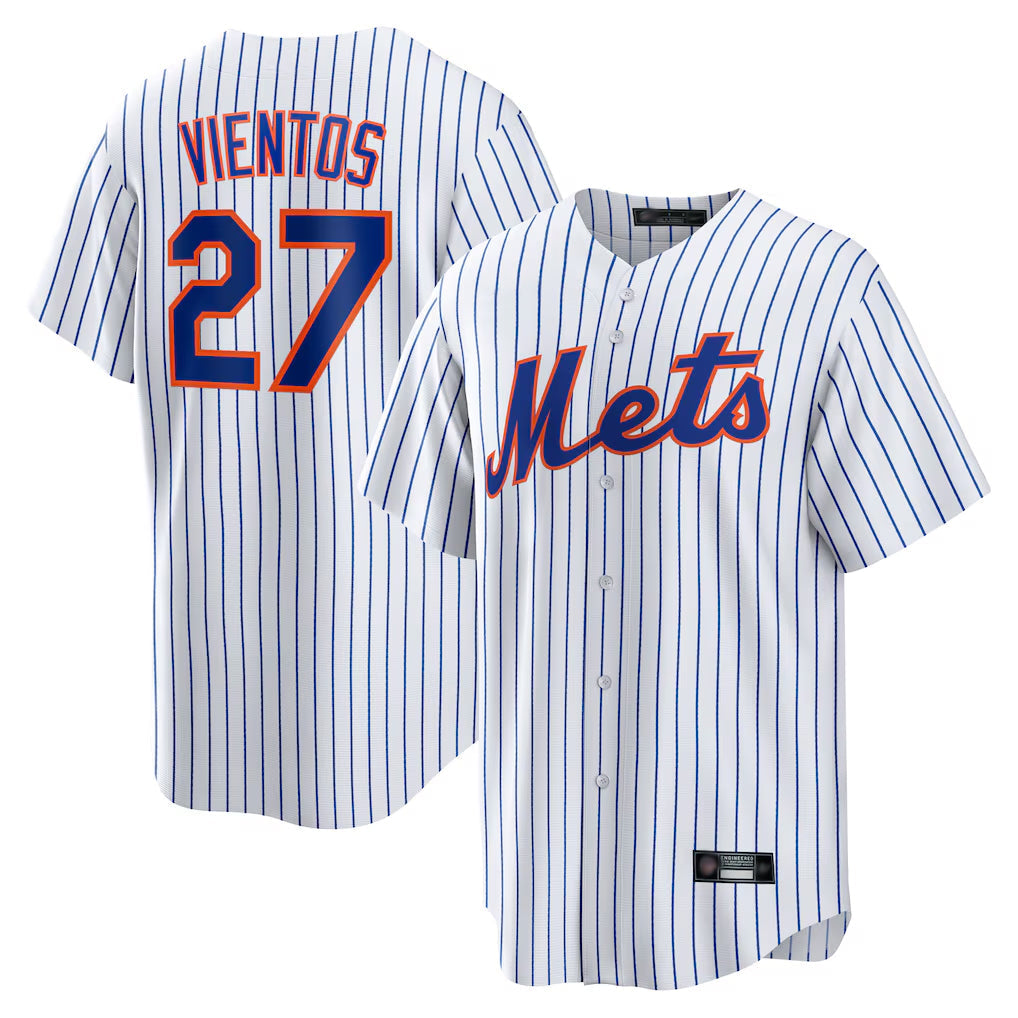 Keante NY.Mets #27 Mark Vientos Player White Home Game Stitched Jerseys
