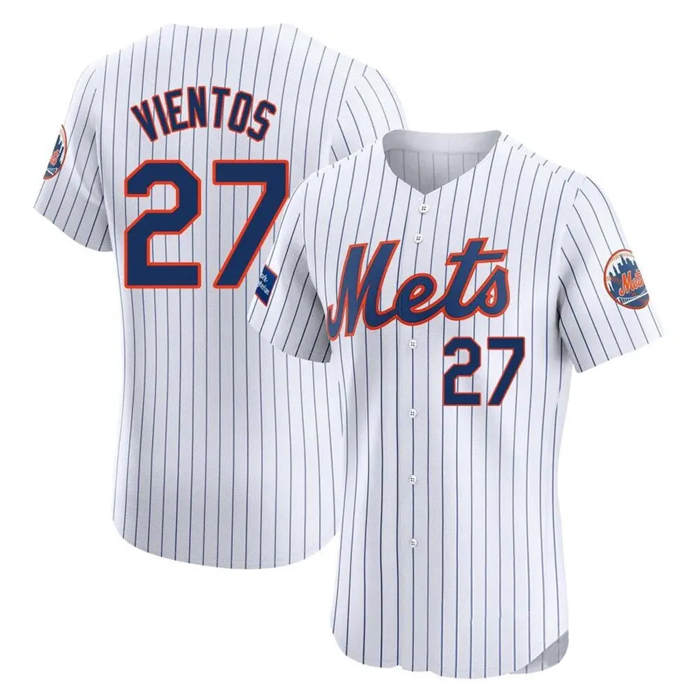 Keante NY.Mets #27 Mark Vientos Player White Home Limited Elite Stitched Jerseys