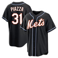 Keante NY.Mets #31 Mike Piazza Player Black Fashion Out Game Stitched Jerseys