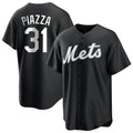 Keante NY.Mets #31 Mike Piazza Player Black Home Game Stitched Jerseys