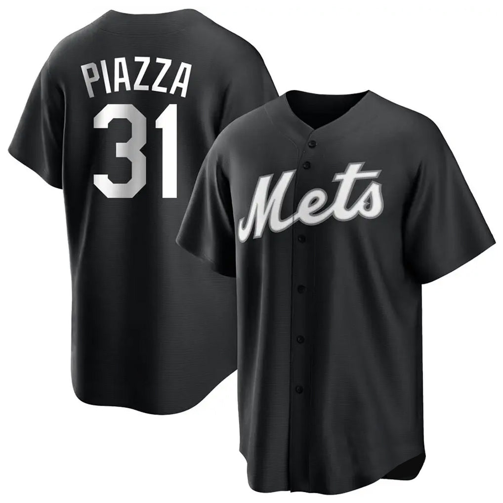 Keante NY.Mets #31 Mike Piazza Player Black Home Game Stitched Jerseys