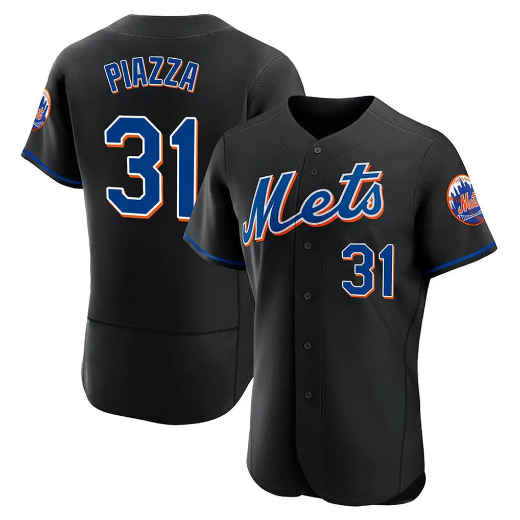 Keante NY.Mets #31 Mike Piazza Player Black Replica Home Limited Elite Stitched Jerseys