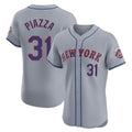 Keante NY.Mets #31 Mike Piazza Player Gray Road Limited Elite Home Stitched Jerseys