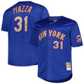 Keante NY.Mets #31 Mike Piazza Player Royal Mitchell & Ness Cooperstown Collection Home Limited Stitched Jerseys