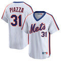 Keante NY.Mets #31 Mike Piazza Player White Cooperstown Collection T-shirt Game Stitched Jerseys