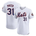 Keante NY.Mets #31 Mike Piazza Player White Home Limited Elite Stitched Jerseys