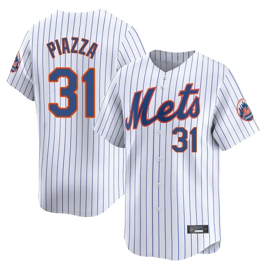 Keante NY.Mets #31 Mike Piazza Player White Home Replica Stitched Jerseys