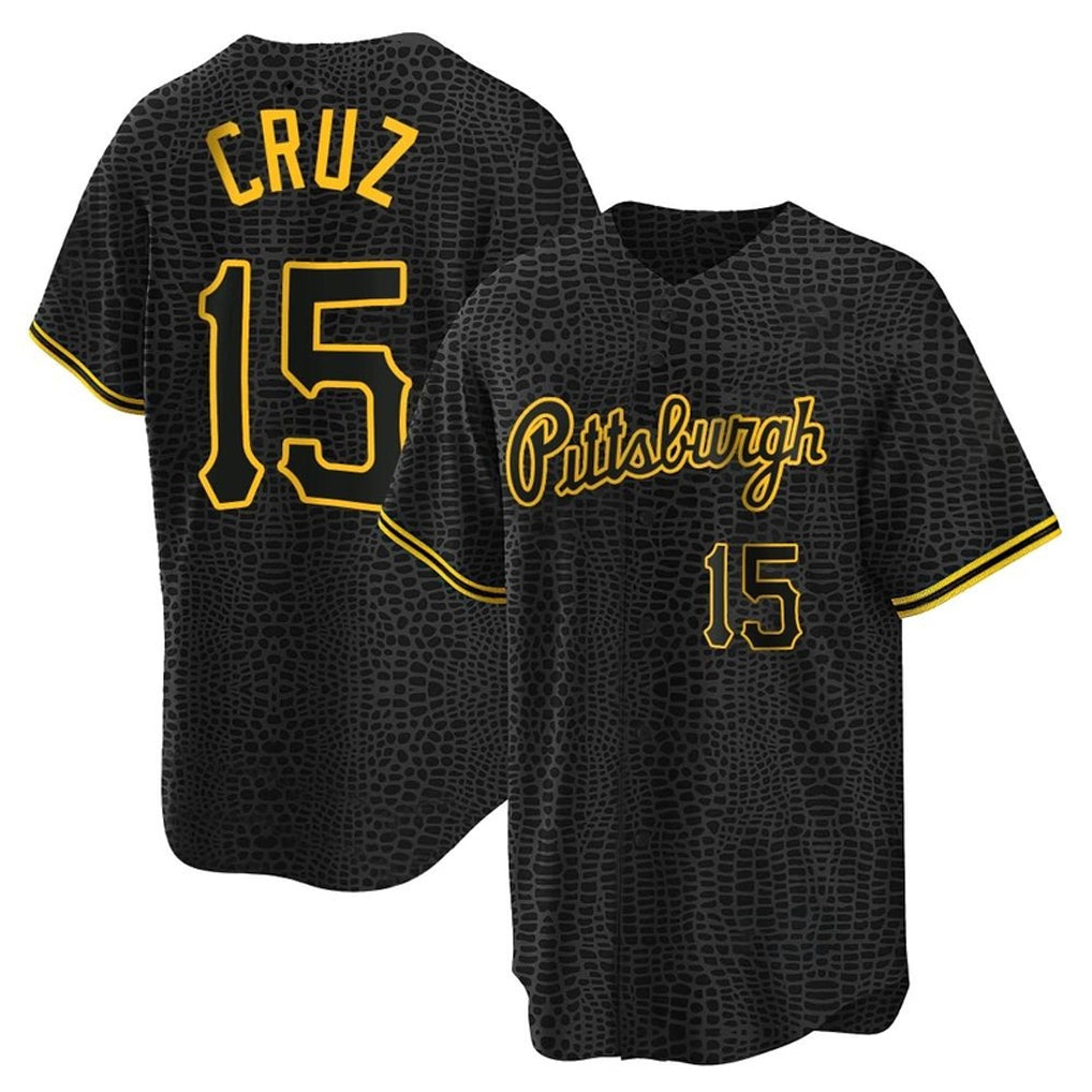 Keante P.Pirates #15 Oneil Cruz Player Black Snake Skin City Home Game Stitched Jerseys