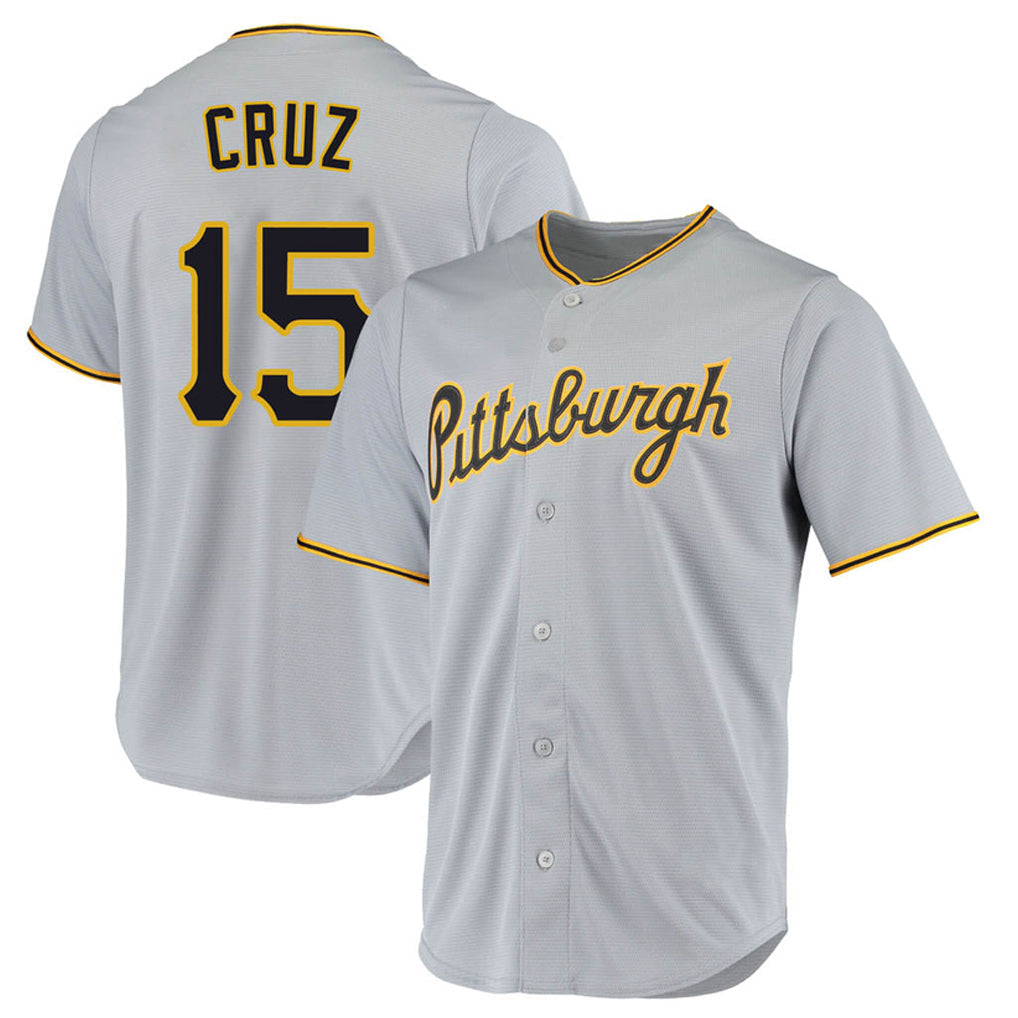 Keante P.Pirates #15 Oneil Cruz Player Gray Road Home Game Stitched Jerseys