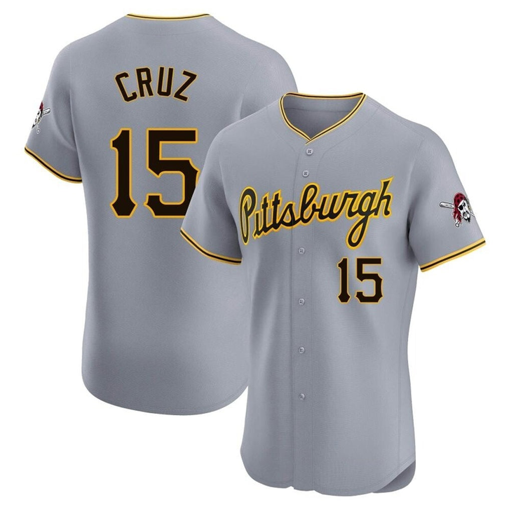Keante P.Pirates #15 Oneil Cruz Player Gray Road Home Limited Elite Stitched Jerseys