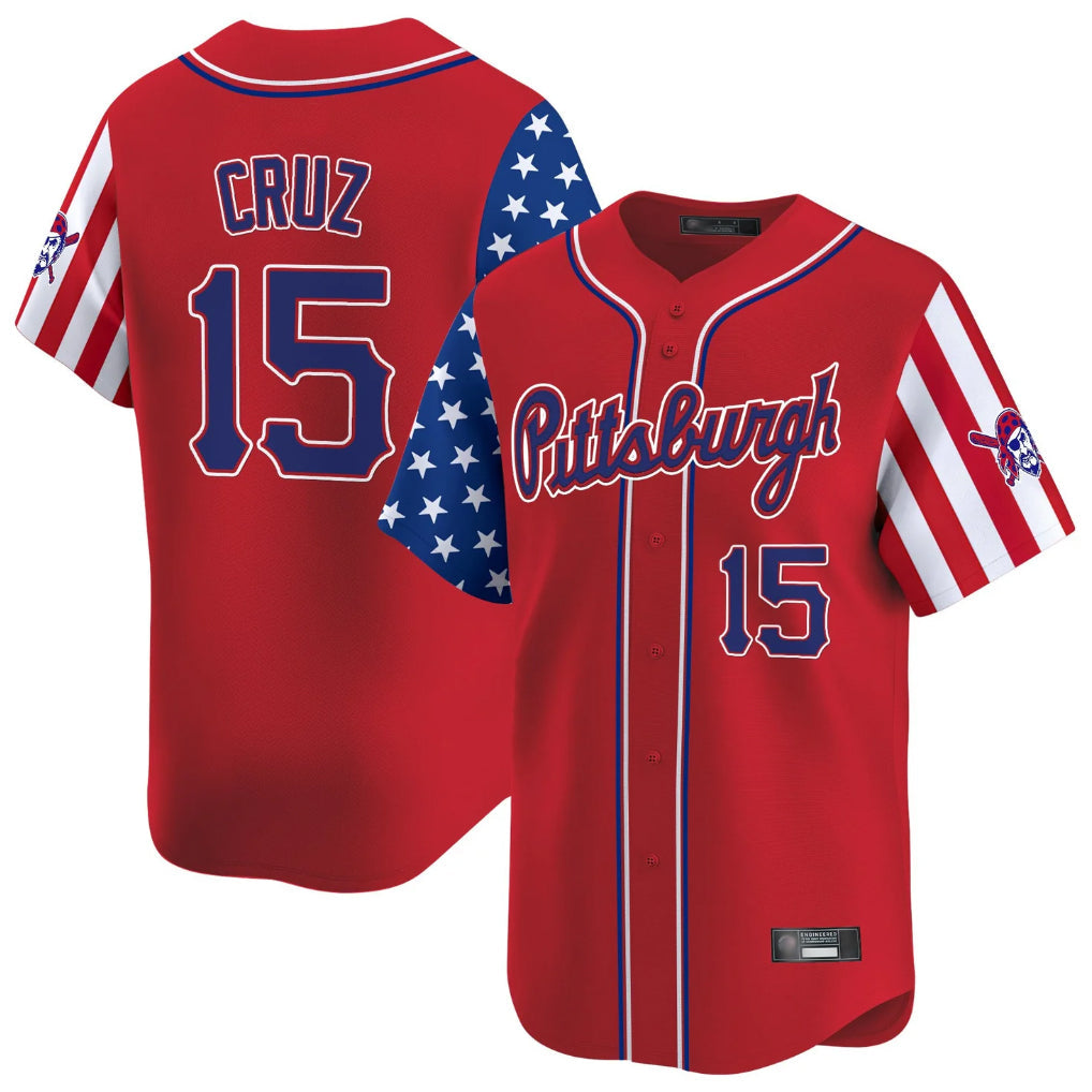 Keante P.Pirates #15 Oneil Cruz Player Red 2025 Independence Day Vapor Premier Limited Stitched Jerseys