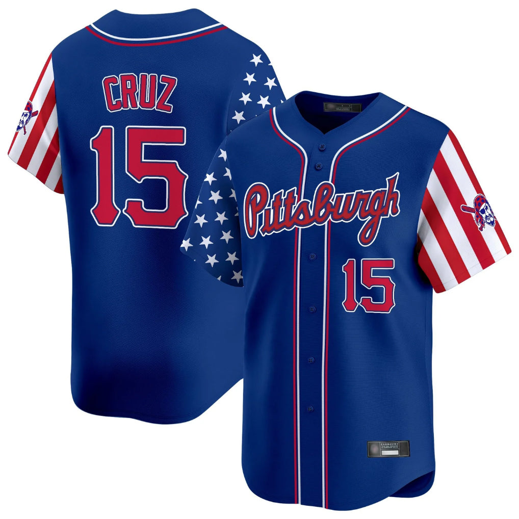 Keante P.Pirates #15 Oneil Cruz Player Royal 2025 Independence Day Vapor Premier Limited Stitched Jerseys