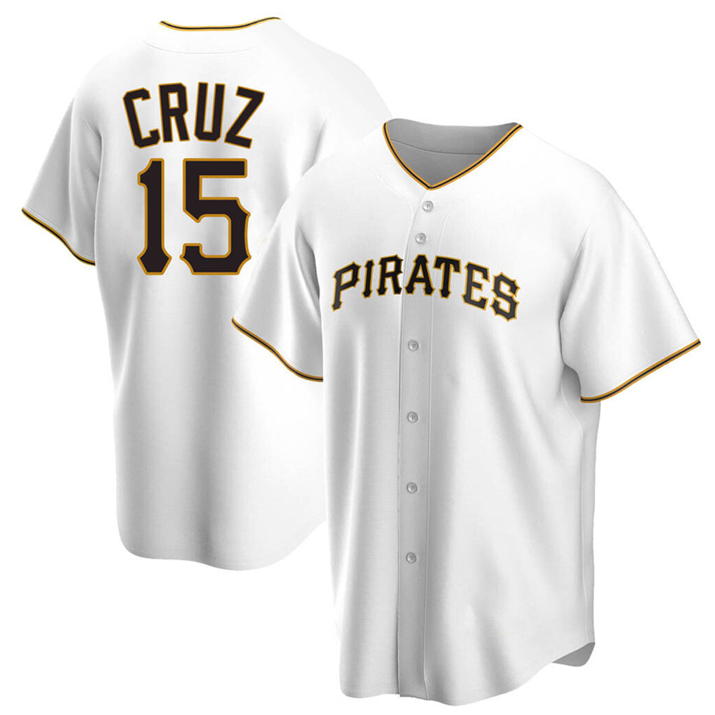 Keante P.Pirates #15 Oneil Cruz Player White Home Game Stitched Jerseys