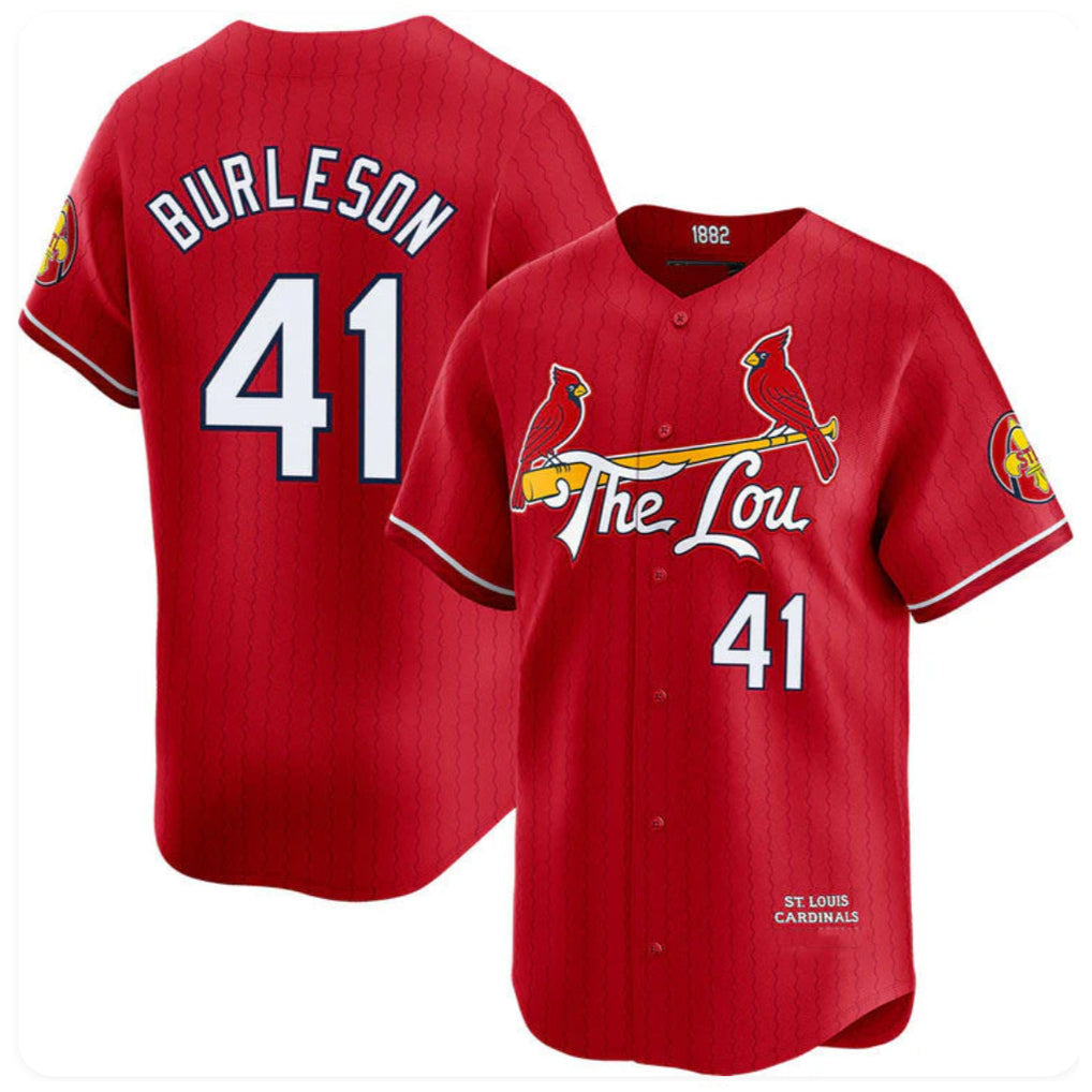 Keante St. Louis Cardinals #41 Alec Burlesona Player Red City Connect Limited Stitched Jerseys