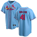 Keante St. Louis Cardinals #41 Alec Burlesona Player Light Blue Home Game Stitched Jerseys