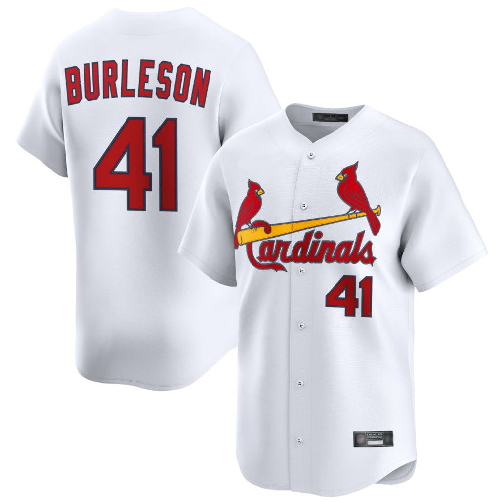 Keante St. Louis Cardinals #41 Alec Burlesona Player White Home Limited Stitched Jerseys
