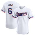 Keante T.Rangers #6 Josh Jung Player Gold Collection Elite Limited White Stitched Jerseys