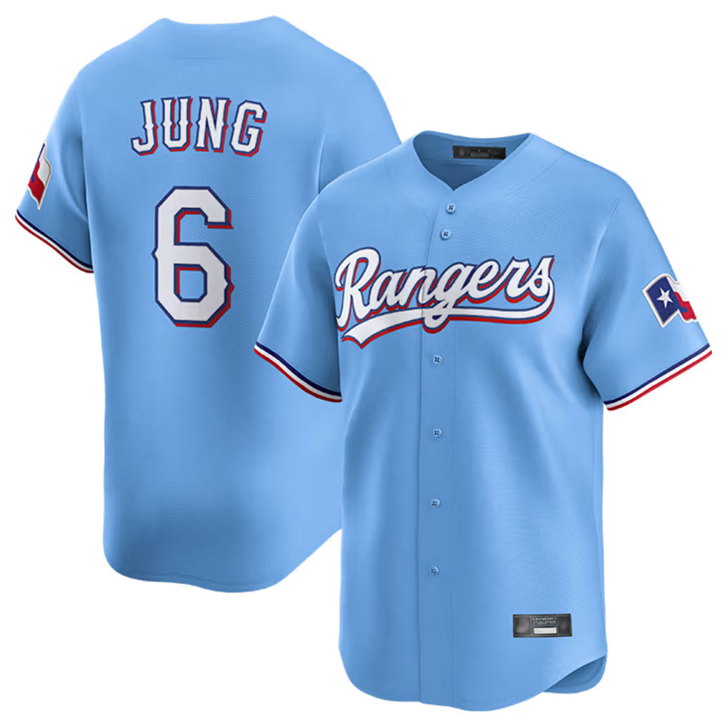 Keante T.Rangers #6 Josh Jung Player Light Blue Limited Home Stitched Jerseys