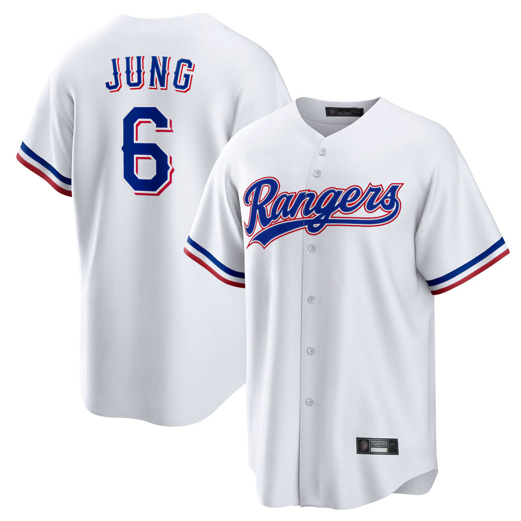 Keante T.Rangers #6 Josh Jung Player White Home Limited Stitched Jerseys