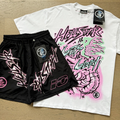 New Trendy H Hell Star Series Printed Double Yarn Pure Cotton Casual Unisex Summer Loose Short-Sleeve T-Shirt